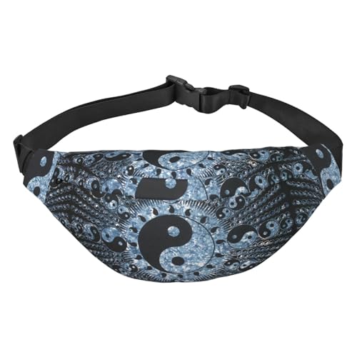 Glitzer Pailletten Spot Print Bauchtasche, für Frauen Gürteltasche Hüfttasche für Männer Bauchtasche, Ying-Yang-Diagramm., Einheitsgröße von JEWOSS