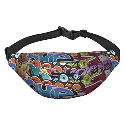 Graffiti Hip Hop Druck Bauchtasche, für Frauen Gürteltasche Hüfttasche für Männer Bumbag, Graffiti Hip Hop, Einheitsgröße von JEWOSS