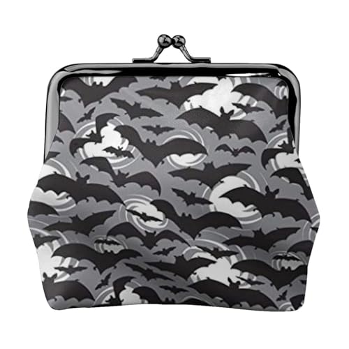 Halloween Fledermäuse Grau Drucken Multifunktionale Geldbörse Mode Münze Geldbörse Karte Tasche Unisex, Schwarz , Einheitsgröße von JEWOSS