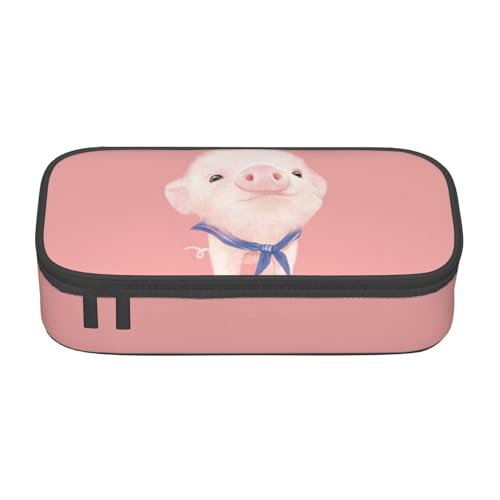 JEWOSS Federmäppchen mit rosa Schweine-Aufdruck, Schreibwaren, Aufbewahrungstasche für Mittelschule, College, Büro, Studenten, Mädchen, Jungen, Teenager, Erwachsene, Schwarz , Einheitsgröße, von JEWOSS