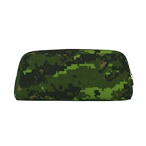 JEWOSS Grüne Armee Digital Camouflage Print Bleistift Tasche Unisex Bleistift Fall Kosmetik Tasche Kleine Schmuck Aufbewahrungstasche Stilvolle Leder Reißverschluss Stifteetui - Premium Qualität von JEWOSS