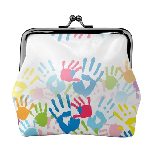 Kinder Handdruck Druck Multifunktionale Geldbörse Mode Münze Geldbörse Karte Tasche Unisex, Schwarz , Einheitsgröße von JEWOSS