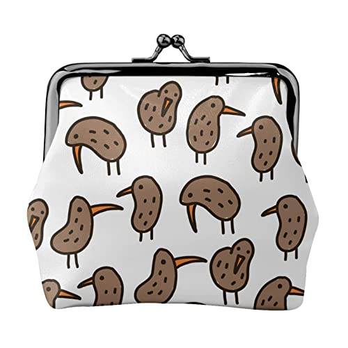 Kiwi Birds Cute Print Multifunktionale Münzbörse Mode Münze Geldbörse Karte Tasche Unisex, Schwarz , Einheitsgröße von JEWOSS