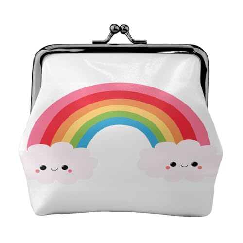 Kleine Regenbogen-Print Multifunktionale Geldbörse Mode Münze Geldbörse Karte Tasche Unisex, Schwarz , Einheitsgröße von JEWOSS