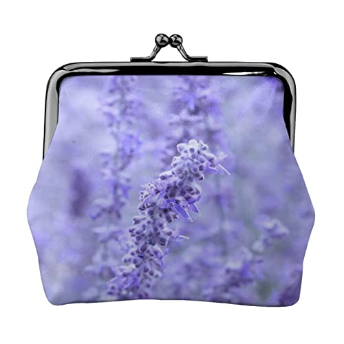 Lila Lavendel Farbige Blumen Drucken Multifunktionale Geldbörse Mode Münze Geldbörse Karte Tasche Unisex, Schwarz , Einheitsgröße von JEWOSS