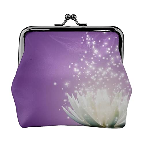 Lotusblume lila Druck Multifunktionale Geldbörse Mode Münze Geldbörse Karte Tasche Unisex, Schwarz , Einheitsgröße von JEWOSS