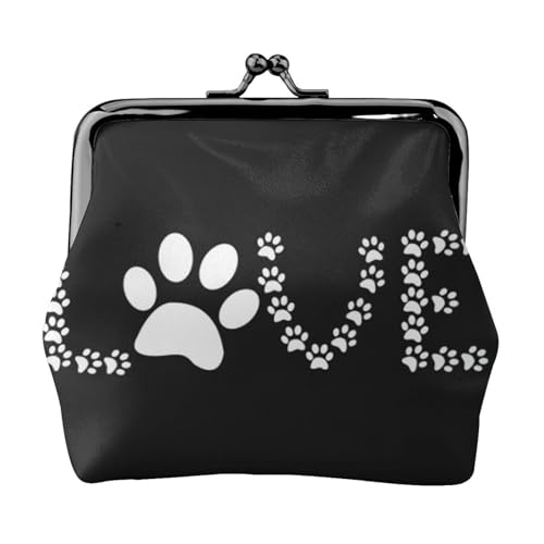 Lover Dog Paw Print Multifunktionale Münzbörse Mode Münze Geldbörse Karte Tasche Unisex, Schwarz , Einheitsgröße von JEWOSS