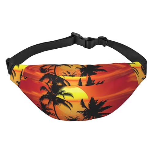 Musikdruck Bauchtasche, für Frauen Gürteltasche Hüfttasche für Männer Bauchtasche, Tropical Sunset, Einheitsgröße von JEWOSS