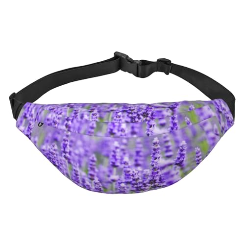 Nette Erdbeer-Druck Bauchtasche, für Frauen Gürteltasche Hüfttasche für Männer Bauchtasche, violett/lavendel, Einheitsgröße von JEWOSS