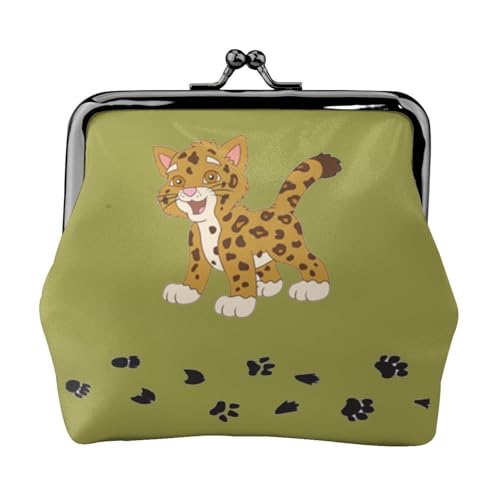 Niedliche Jaguar Print Multifunktionale Geldbörse Mode Münze Geldbörse Karte Tasche Unisex, Schwarz , Einheitsgröße von JEWOSS