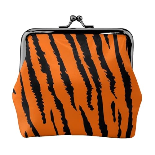 Orange Tiger Leopard Print Multifunktions Geldbörse Mode Münze Geldbörse Karte Tasche Unisex, Schwarz , Einheitsgröße von JEWOSS