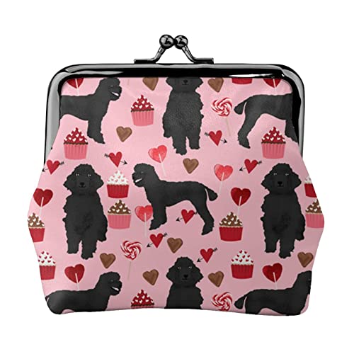 Rosa Pudel Hunde Drucken Multifunktionale Geldbörse Mode Münze Geldbörse Karte Tasche Unisex, Schwarz , Einheitsgröße von JEWOSS