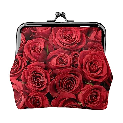 Rote Rose Print Multifunktionale Geldbörse Mode Münze Geldbörse Karte Tasche Unisex, Schwarz , Einheitsgröße von JEWOSS