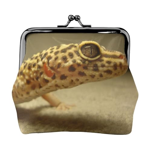 Sand Leopard Gecko Print Multifunktions Geldbörse Mode Münze Geldbörse Karte Tasche Unisex, Schwarz , Einheitsgröße von JEWOSS