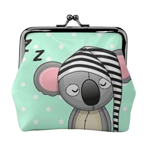 Schlafender Koala Cap Print Multifunktionale Geldbörse Mode Münzbörse Kartentasche Unisex, Schwarz , Einheitsgröße von JEWOSS