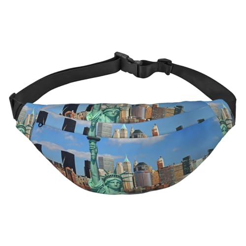 Schwarzer Hintergrund Mond Print Bauchtasche, für Frauen Gürteltasche Hüfttasche für Männer Bauchtasche, Freiheitsstatue in Nyc, Einheitsgröße von JEWOSS