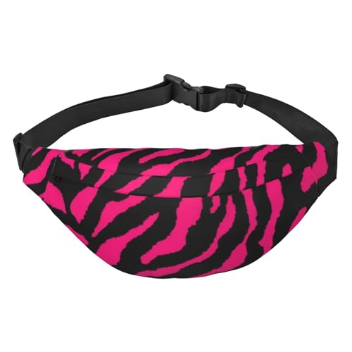 Schwarzer Hintergrund Mond Print Bauchtasche, für Frauen Gürteltasche Hüfttasche für Männer Bauchtasche, Zebra Tiger Leopard Rosa, Einheitsgröße von JEWOSS