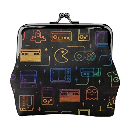 Spiel Video Gaming Muster Druck Multifunktionale Münze Geldbörse Mode Münze Geldbörse Karte Tasche Unisex, Schwarz , Einheitsgröße von JEWOSS