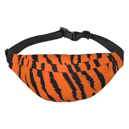 Tiger Streifen Orange Muster Druck Bauchtasche, für Frauen Gürteltasche Hüfttasche für Männer Bauchtasche, Orange Tiger Leopard, Einheitsgröße von JEWOSS