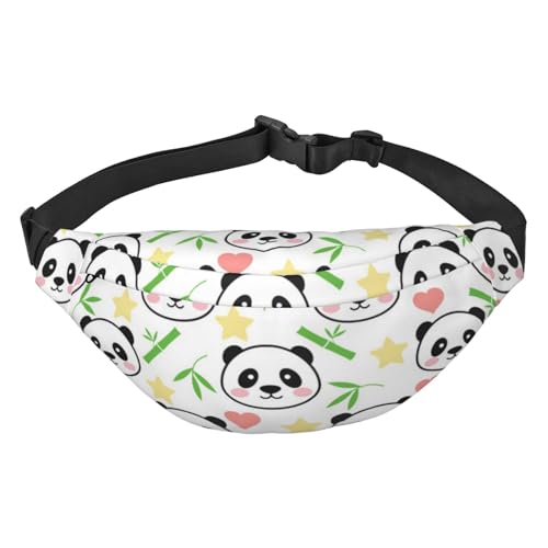 Totenkopf und rote Rose Print Bauchtasche, für Frauen Gürteltasche Hüfttasche für Männer Bauchtasche, Niedlicher Panda Bambus Stern, Einheitsgröße von JEWOSS