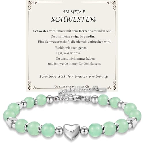 JEWTOP Geschenke für Schwester, Geschenk Schwester Armband An Meine Schwester Geschenke zum Geburtstag Weihnachten Abschluss Einschulung von JEWTOP