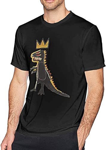 Men with Basquiat Dinosaur Logo Comfort T Shirts T-Shirts & Hemden(Small) von JEWUNO957