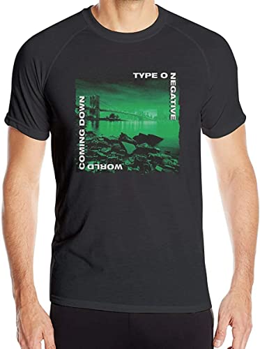 Negative World Coming Down Quick-Dry Workout Running Athletic Short Sleeve Loose-Fit T-Shirt Outdoor Shirt T-Shirts & Hemden(Large) von JEWUNO957