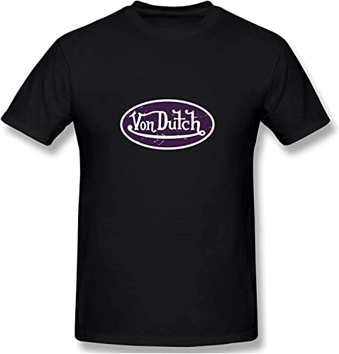Von Dutch Retro Men's Basic Short Sleeve T-Shirt 3D Print Short Sleeve Pullover Regular Fit T-Shirts & Hemden(Large) von JEWUNO957
