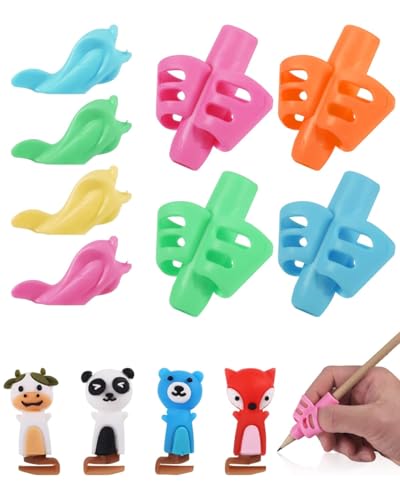 JEXOWIQ Bleistiftgriffe für Kinderhandschrift,12 pcs Schreibhilfe für Stift,Schreiblernhilfe Grip Schreiblernstift Bleistift Griffe Kinder Stifthalter,Bleistifthalter,Handschriftgriff von JEXOWIQ