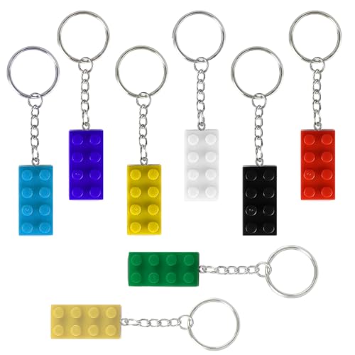 JEXOWIQ Brick Keychain - 8 pcs Ziegelstein Schlüsselanhänger,schlüsselanhänger bunt,für Geburtstag, Party Bag Fillings, Belohnungen, Party Supplies, Anhänger, Dekoration Geschenke(8 Farben) von JEXOWIQ