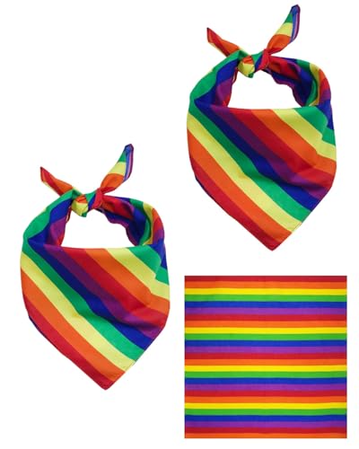 JEXOWIQ Regenbogen Bandana - 2 pcs Outfit Accessoires,Rainbow Haarschmuck Haarband,Halstuch Haarbänder,für Gay Dance Clothes,Friends Bekleidungen Accessories von JEXOWIQ