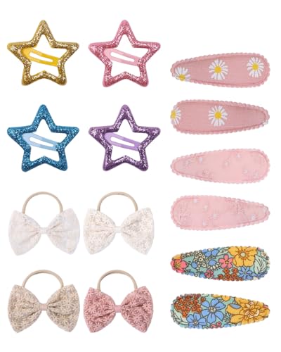 JEXOWIQ haarspangen mädchen - 14 pcs Haarspangen Mädchen Haarschmuck Mädchen Haarschleifen Mädchen Baby Kinder Haarschmuck für den Alltag Partys Shows Fotografie und Festivals von JEXOWIQ