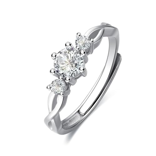 JEYORZY 1 Pcs Silver Rings for Women Love Knot Rings Adjustable Open Finger Spring Rings Silberring Jewellery Gifts Crossed Rings for Women with Zirconia von JEYORZY