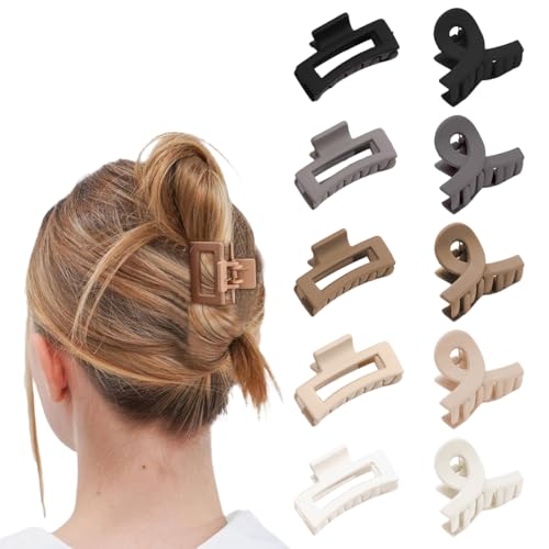 JEYORZY 10pz Haarklammer Klein, Klauen Haarspangen, Kleine Haarklammern Claw Clip, Small Hair Clip, Rutschfeste Haarspange, Haarspangen Damen, Quadratische Haarklammern, Haarstyling-Zubehör für Frauen von JEYORZY