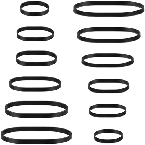 JEYORZY 12 Stück Stark Gummiband, Schwarze Gummibänder 12 Größen von taktischen Gummibändern Heavy Duty Gummiringe, Extra Breite und Dicke Gummibänder Witterungsbeständige Gummibänder für Camping von JEYORZY