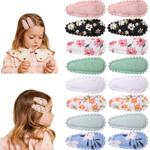 JEYORZY 16 pcs haarklammern, Snap Toddler Haarspangen, Haarspangen Kinder, Mädchen Süße Haarnadel, gewickelt Mini Barrettes, niedliche Haar-Accessoires, für Mädchen und Kleinkinder Haarstyling Make Up von JEYORZY