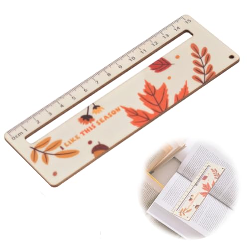 JEYORZY 1PCS Lesehilfe Kinder 1 Klasse Lesehilfe 2025 Schulkind Personalisiert Holz Lesezeichen Leselineal zur Einschulung Kinder Schulanfang Geschenkidee Schultüten Füllung(Ahornblatt) von JEYORZY