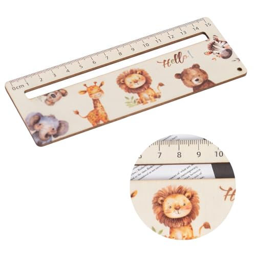 JEYORZY 1PCS Lesehilfe Kinder 1 Klasse Lesehilfe 2025 Schulkind Personalisiert Holz Lesezeichen Leselineal zur Einschulung Kinder Schulanfang Geschenkidee Schultüten Füllung(Tier) von JEYORZY