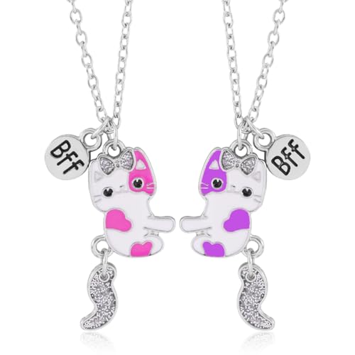 JEYORZY 2 Stück Freundschaftskette, Katzenkette, Freundschaftsketten für 2 mädchen, Best Friends-Kette, Beste Freundin Kette Puzzle Geschenk, Bester Freund Geburtstagsgeschenk, für Frauen Geschenk von JEYORZY