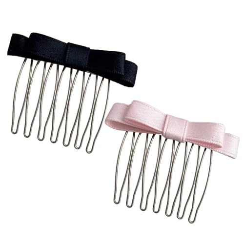 JEYORZY 2 Stück Haarkämme, Steckkamm Haare French Side, Metall Seitenkämme 7-Zahn Haarkämme Kleine Haarspangen Haarschmuck Einsteckkamm Hochzeit Schleier Haarkämme für Feines Haarzubehör, für Mädchen von JEYORZY