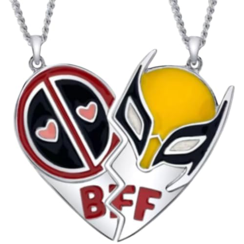 JEYORZY 2 Stück Maske Modell Zubehör, Keychains Metal Anime Cosplay Cartoon Für Männer, für beste Freunde, Haltskette mit jeweils einem halben roten und gelben, Geschenk für Beste Freundin von JEYORZY