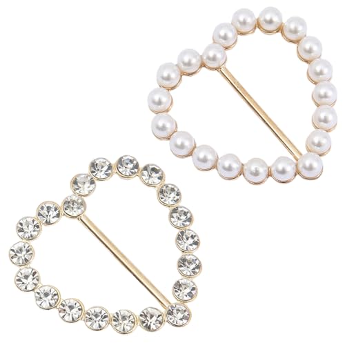 JEYORZY 2 Stück T Shirt Clip Schnalle Schal Ringe Broschen Schalring Clip Gürtelschnallen Damen Legierung Schal Clips, Schleppennadel für Brautkleid, Kleider Clip, Pin Anstecker von JEYORZY