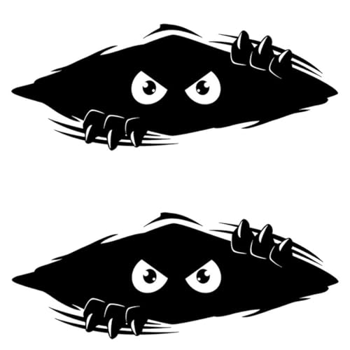 JEYORZY 2 Stück autoaufkleber, lustig autoaufkleber, Lustige Monster Aufkleber Autoaufkleber Lustig Schwarze Wasserdicht Aufkleber Auto für Motorrad Fenster Wand Laptops Voyeurismus Augen Aufkleber von JEYORZY