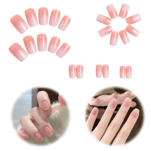 JEYORZY 24 Stück Lang künstliche Nägel zum aufkleben, French Tipp Press on Nails Mandel Vollabdeckung Falsche Nägel, für Frauen Maniküre von JEYORZY