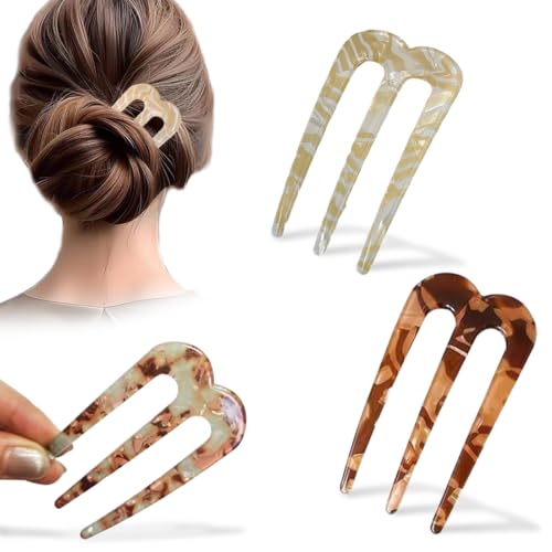 JEYORZY 3 Pcs M-förmige Haarnadeln, französischer Dutt, geeignet für Damen- und Mädchenfrisuren, geeignet für Abschlussfeiern, Zeremonien, exquisite Anlässe von JEYORZY