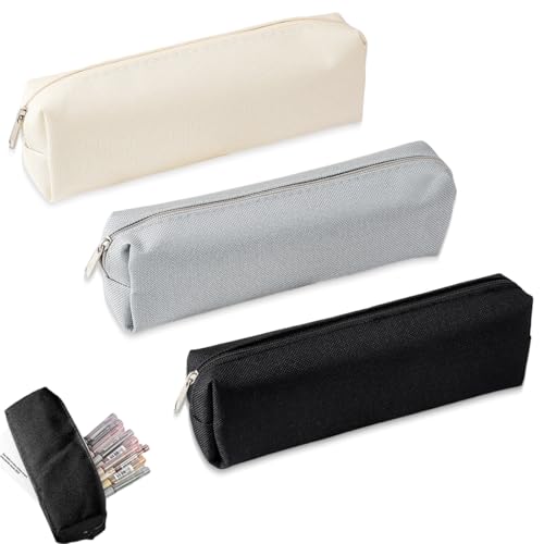 JEYORZY 3 pcs Cute Pencil Case, Langlebig Federtaschen, Mäppchen Reißverschluss, Federmäppchen Federtaschen Mäppchen Etui Stifte, Große Kapazität Pencil Case Federmäppchen, Mäppchen Mädchen Teenager von JEYORZY