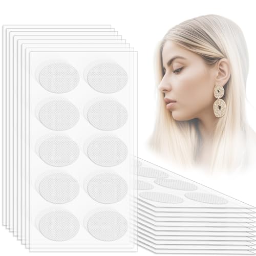JEYORZY 300 Stück Ohrpflaster Ohrring-Schutz schwere Ohrringe Stabilisatoren Ohrläppchen-Stützpolster große Ohrringe Stützaufkleber reduziert die Belastung der Ohrringe für Männer Frauen von JEYORZY