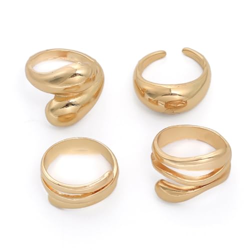 JEYORZY 4 Piece Rings Set for Women Ankle Rings Stackable Open Thumb Rings for Women Trendy Stacking Rings Set Minimalist Finger Rings Set Chic Gold Rings for Women Elegant and Timeless Gold von JEYORZY
