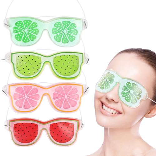 JEYORZY 4 Stück Gel Augenmaske Kühlend, Augen Kühlpads, Cooling Eye Mask, Gel Kühlpads für Kinder, Kalt Warm Kompresse, Kühlbrille für Augenringe Geschwollene Augenermüdung Lindern Migräne (Quadrat) von JEYORZY