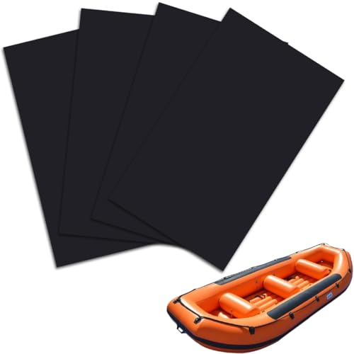 JEYORZY 4 Stücke Schlauchboot Reparaturset, PVC Kajak Reparatur Patches, Flicken Schlauchboot, 20x13cm, Wasserdichtes SUP Flickzeug Set für Kanu, Aufblasbare-Schlauchboot, Kajak, Schlauchboot(Schwarz) von JEYORZY